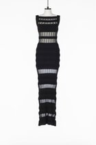 【フェティコ/FETICO】のSHEER STRIPE KNIT LONG DRESS BLACK|ID: prp329100004973180 ipo3291000000037289086