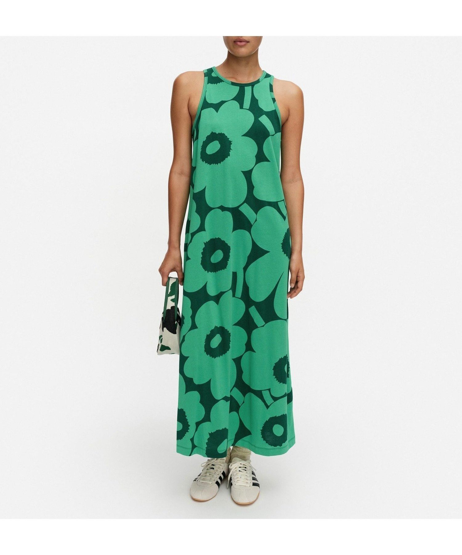 【マリメッコ/marimekko】のSh Erilainen Unikko ワンピース インテリア・キッズ・メンズ・レディースファッション・服の通販 founy(ファウニー) 　ファッション　Fashion　レディースファッション　Fashion for Women　ワンピース　Dresses　おすすめ　Recommended / Our Picks　台形　A-Line, Trapezoid Shape　グリーン×ダークグリーン|ID: prp329100004973199 ipo3291000000037289156