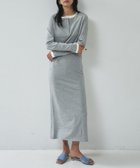 【その他のブランド/Other】の【一部店舗限定】バイカラーヘンリーネックワンピース 大人の最旬トレンドファッション＆コーディネート founy(ファウニー) ファッション Fashion レディースファッション Fashion for Women ワンピース Dresses インナー Innerwear カットソー Cut and Sewn Top 切替 Switching, Contrast Panel ジャケット Jacket, Outerwear ストレッチ Stretch, Stretchy Fabric ストレート Straight, Straight Cut スリット Slit, Slit Detail バランス Balance, Style Balance フォルム Silhouette, Form ロング Long, Long-Length おすすめ Recommended / Our Picks thumbnail ライトグレー|ID: prp329100004973235 ipo3291000000037289290