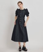 【レディアゼル/REDYAZEL】のノーカラーデニムパフフレアロングワンピース 大人の最旬トレンドファッション＆コーディネート founy(ファウニー) ファッション Fashion レディースファッション Fashion for Women ワンピース Dresses アクセサリー Fashion Accessories シューズ Shoes, Footwear スリーブ Sleeve, Long Sleeve / Short Sleeve デニム Denim, Jeans Material フレア Flare, Flared フロント Front, Front Design ロング Long, Long-Length エレガント 上品 Elegant 春 Spring ビジネス 仕事 通勤 Business / Work / Commuting thumbnail ブラック|ID: prp329100004973238 ipo3291000000037289305