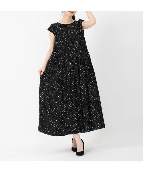 【ストロベリーフィールズ/STRAWBERRY FIELDS】の前後2wayシャーリングワンピース インテリア・キッズ・メンズ・レディースファッション・服の通販 founy(ファウニー) 　ファッション　Fashion　レディースファッション　Fashion for Women　ワンピース　Dresses　シャーリング　Shirring, Ruched　ブラック|ID: prp329100004973266 ipo3291000000037289407