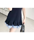 【モーメントプラス/moment+ / MEN】のシャツドッキングフリルミニワンピース ネイビー|ID: prp329100004973385 ipo3291000000037289887