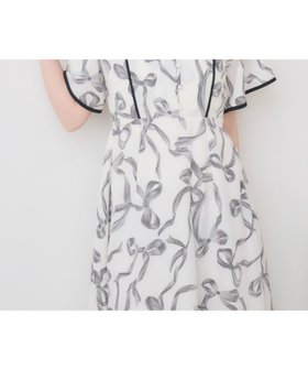 【レトロガール/RETRO GIRL】のリボンデザインOP 大人の最旬トレンドファッション＆コーディネート founy(ファウニー) ファッション Fashion レディースファッション Fashion for Women ワンピース Dresses おすすめ Recommended / Our Picks スリーブ Sleeve, Long Sleeve / Short Sleeve フリル Frill, Ruffle フレア Flare, Flared ヘアアクセ Hair Accessory, Hair Clip リボン Ribbon, Bow 夏 Summer |ID:prp329100004973392