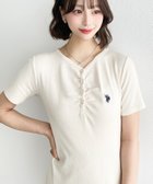 【モーメントプラス/moment+ / MEN】のU.S.POLO ASSN.ワンポイント刺繍フロントギャザーヘンリーVネック半袖ワンピース アイボリー|ID: prp329100004973400 ipo3291000000037289943