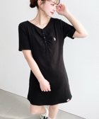 【モーメントプラス/moment+ / MEN】のU.S.POLO ASSN.ワンポイント刺繍フロントギャザーヘンリーVネック半袖ワンピース ブラック|ID: prp329100004973400 ipo3291000000037289949