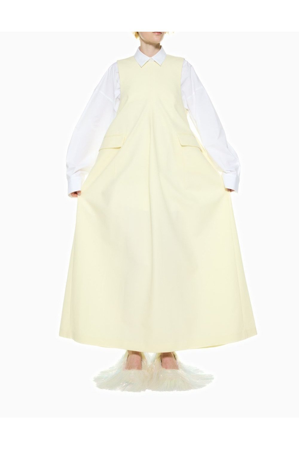 【エンフォルド/ENFOLD】のJUMPER DRESS インテリア・キッズ・メンズ・レディースファッション・服の通販 founy(ファウニー) 　ファッション　Fashion　レディースファッション　Fashion for Women　ワンピース　Dresses　フォーマル・パーティードレス・結婚式用ドレス　Elegant & Casual Dresses　カットソー　Cut and Sewn Top　シリコン　Silicone, Silicone Material　ストレート　Straight, Straight Cut　タンク　Tank Top, Sleeveless Top　ドレス　Dress, One-Piece　フォルム　Silhouette, Form　フロント　Front, Front Design　ECRU|ID: prp329100004973405 ipo3291000000037289961