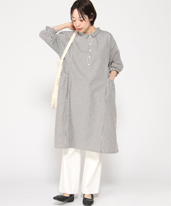 【クラウドナイン/cloudnine】のcloudnine/【2026 新作】5.2oz布帛デニムかっぽう着 ワンピース風 前ポケット付き ストライプ チェック インテリア・キッズ・メンズ・レディースファッション・服の通販 founy(ファウニー) https://founy.com/ ファッション Fashion レディースファッション Fashion for Women ワンピース Dresses ギンガム Gingham, Gingham Fabric ストライプ Stripe, Striped Pattern チェック Check, Plaid, Tartan チュニック Tunic, Long Top デニム Denim, Jeans Material ポケット Pocket, Pocket Detail リラックス Relax, Relaxed Fit ロング Long, Long-Length 無地 Plain, Solid Color |ID: prp329100004973423 ipo3291000000037290040