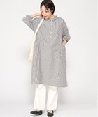 【クラウドナイン/cloudnine】のcloudnine/【2026 新作】5.2oz布帛デニムかっぽう着 ワンピース風 前ポケット付き ストライプ チェック 02 アイボリー|ID: prp329100004973423 ipo3291000000037290043