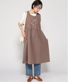 【クラウドナイン/cloudnine】のcloudnine/刺繍入りギャザーワンピースエプロン ナチュラルカラー ジャンスカ ノースリーブワンピース 40 ブラウン|ID: prp329100004973425 ipo3291000000037290059