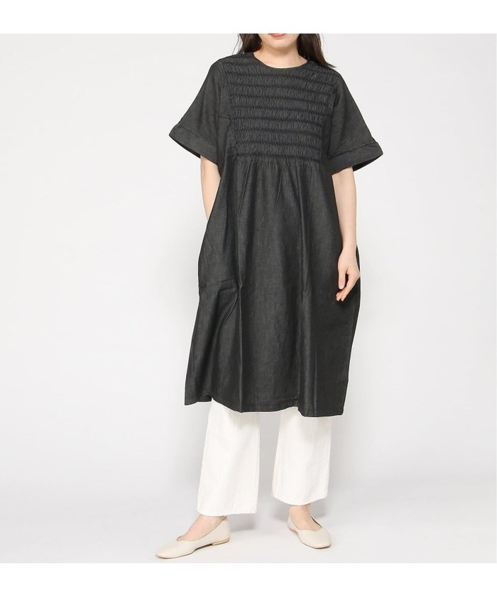 【クラウドナイン/cloudnine】のcloudnine/【2026 新作】3.5ozデニム スモッキング刺繍ワンピース 前身頃刺繍 半袖 フレンチスリーブ ポケット インテリア・キッズ・メンズ・レディースファッション・服の通販 founy(ファウニー) https://founy.com/ ファッション Fashion レディースファッション Fashion for Women ワンピース Dresses エンブロイダリー Embroidery Design ギャザー Gathered, Ruffled ショート Short, Short Length スモッキング Smocking, Gathered Stitching スリーブ Sleeve, Long Sleeve / Short Sleeve デニム Denim, Jeans Material バランス Balance, Style Balance フレンチ French, French Style ポケット Pocket, Pocket Detail ロング Long, Long-Length 半袖 Short Sleeve, Half Sleeve |ID: prp329100004973436 ipo3291000000037290101