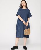 【クラウドナイン/cloudnine】のcloudnine/【2026 新作】3.5ozデニム スモッキング刺繍ワンピース 前身頃刺繍 半袖 フレンチスリーブ ポケット 85 ネイビー|ID: prp329100004973436 ipo3291000000037290107