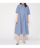 【クラウドナイン/cloudnine】のcloudnine/【2026 新作】ネックフリルリボン付き前開きワンピース 先染めドビーストライプ綿100% 羽織り 80 ブルー|ID: prp329100004973440 ipo3291000000037290119