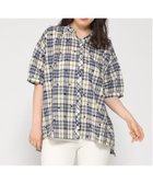 【クラウドナイン/cloudnine】のcloudnine/【2026 新作】ジャカードチェック×ドット柄チュニック 5分袖前開きスキッパー 前後差付 体型カバー 大人の最旬トレンドファッション＆コーディネート founy(ファウニー) ファッション Fashion レディースファッション Fashion for Women トップス・カットソー Cut & Sew Tops イエロー Yellow ジャカード／ジャガード Jacquard, Woven Pattern スキッパー Skipper, Open Collar チェック Check, Plaid, Tartan チュニック Tunic, Long Top ドット Polka Dot, Dot Pattern プリント Print, Printed Pattern thumbnail 85 ネイビー|ID: prp329100004973451 ipo3291000000037290165