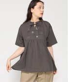 【クラウドナイン/cloudnine】のcloudnine/【2026 新作】花刺繍ネックフリルチュニック リボン付きコットンブラウス 綿100% 体型カバー 大人の最旬トレンドファッション＆コーディネート founy(ファウニー) ファッション Fashion レディースファッション Fashion for Women トップス・カットソー Cut & Sew Tops シャツ・ブラウス・オフィスカジュアル Elegant Blouses & Button-Ups エンブロイダリー Embroidery Design ストレート Straight, Straight Cut バランス Balance, Style Balance フォルム Silhouette, Form フラワー Flower, Floral モチーフ Motif, Design Theme リボン Ribbon, Bow thumbnail 06 ダークグレー|ID: prp329100004973455 ipo3291000000037290176