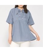 【クラウドナイン/cloudnine】のcloudnine/【2026 新作】花刺繍ネックフリルチュニック リボン付きコットンブラウス 綿100% 体型カバー 大人の最旬トレンドファッション＆コーディネート founy(ファウニー) ファッション Fashion レディースファッション Fashion for Women トップス・カットソー Cut & Sew Tops シャツ・ブラウス・オフィスカジュアル Elegant Blouses & Button-Ups エンブロイダリー Embroidery Design ストレート Straight, Straight Cut バランス Balance, Style Balance フォルム Silhouette, Form フラワー Flower, Floral モチーフ Motif, Design Theme リボン Ribbon, Bow thumbnail 80 ブルー|ID: prp329100004973455 ipo3291000000037290179