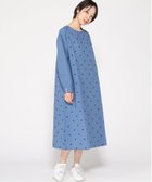 【クラウドナイン/cloudnine】のcloudnine/前後身頃小花柄刺しゅう入り 左肩ボタン開き フレアワンピース ブルー|ID: prp329100004973463 ipo3291000000037290204