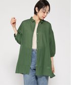 【クラウドナイン/cloudnine】のcloudnine/綿楊柳布帛 前開きギャザーシャツチュニック グリーン|ID: prp329100004973465 ipo3291000000037290212