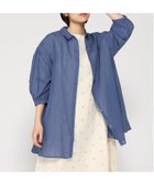 【クラウドナイン/cloudnine】のcloudnine/綿楊柳布帛 前開きギャザーシャツチュニック ブルー|ID: prp329100004973465 ipo3291000000037290213