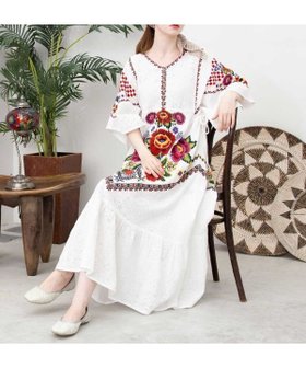【アミナコレクション/Amina Collection】の【チャイハネ】ロザリナ刺繍ワンピース 大人の最旬トレンドファッション＆コーディネート founy(ファウニー) ファッション Fashion レディースファッション Fashion for Women ワンピース Dresses ジャカード／ジャガード Jacquard, Woven Pattern |ID:prp329100004973488