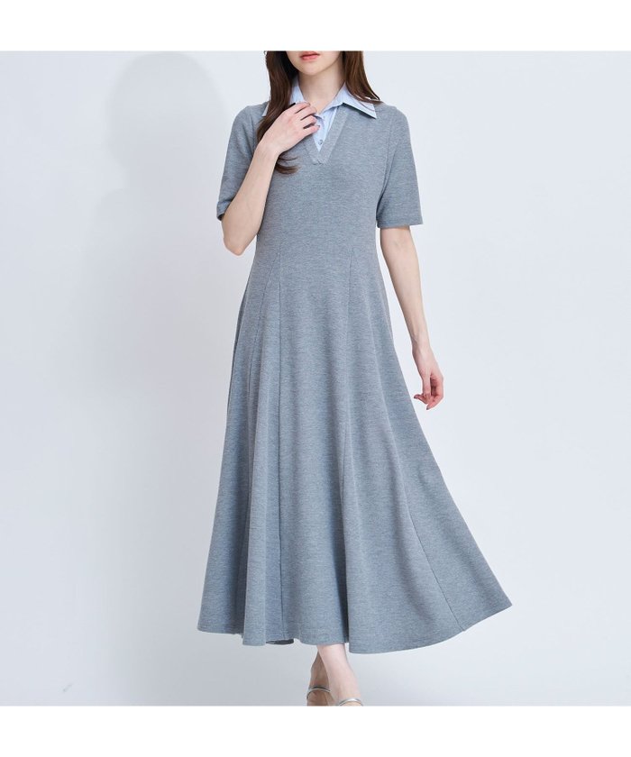 【ノエラ/Noela】のポロカットソーワンピース インテリア・キッズ・メンズ・レディースファッション・服の通販 founy(ファウニー) https://founy.com/ ファッション Fashion レディースファッション Fashion for Women ワンピース Dresses カットソー Cut and Sewn Top ドッキング Docking, Mixed Material ポケット Pocket, Pocket Detail リラックス Relax, Relaxed Fit エレガント 上品 Elegant |ID: prp329100004973523 ipo3291000000037290445