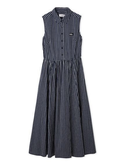 【ミラオーウェン/Mila Owen】のスリーブレスマキシ丈シャツワンピース インテリア・キッズ・メンズ・レディースファッション・服の通販 founy(ファウニー) 　ファッション　Fashion　レディースファッション　Fashion for Women　ワンピース　Dresses　シャツワンピース / 1枚で着映えコーデ　Shirt Dresses　カーディガン　Cardigan, Knitwear　ギャザー　Gathered, Ruffled　スタイリッシュ　Stylish, Fashionable　スマート　Smart, Elegant　スリーブ　Sleeve, Long Sleeve / Short Sleeve　チェック　Check, Plaid, Tartan　マキシ　Maxi, Full Length　NVY[089]|ID: prp329100004973542 ipo3291000000037290521