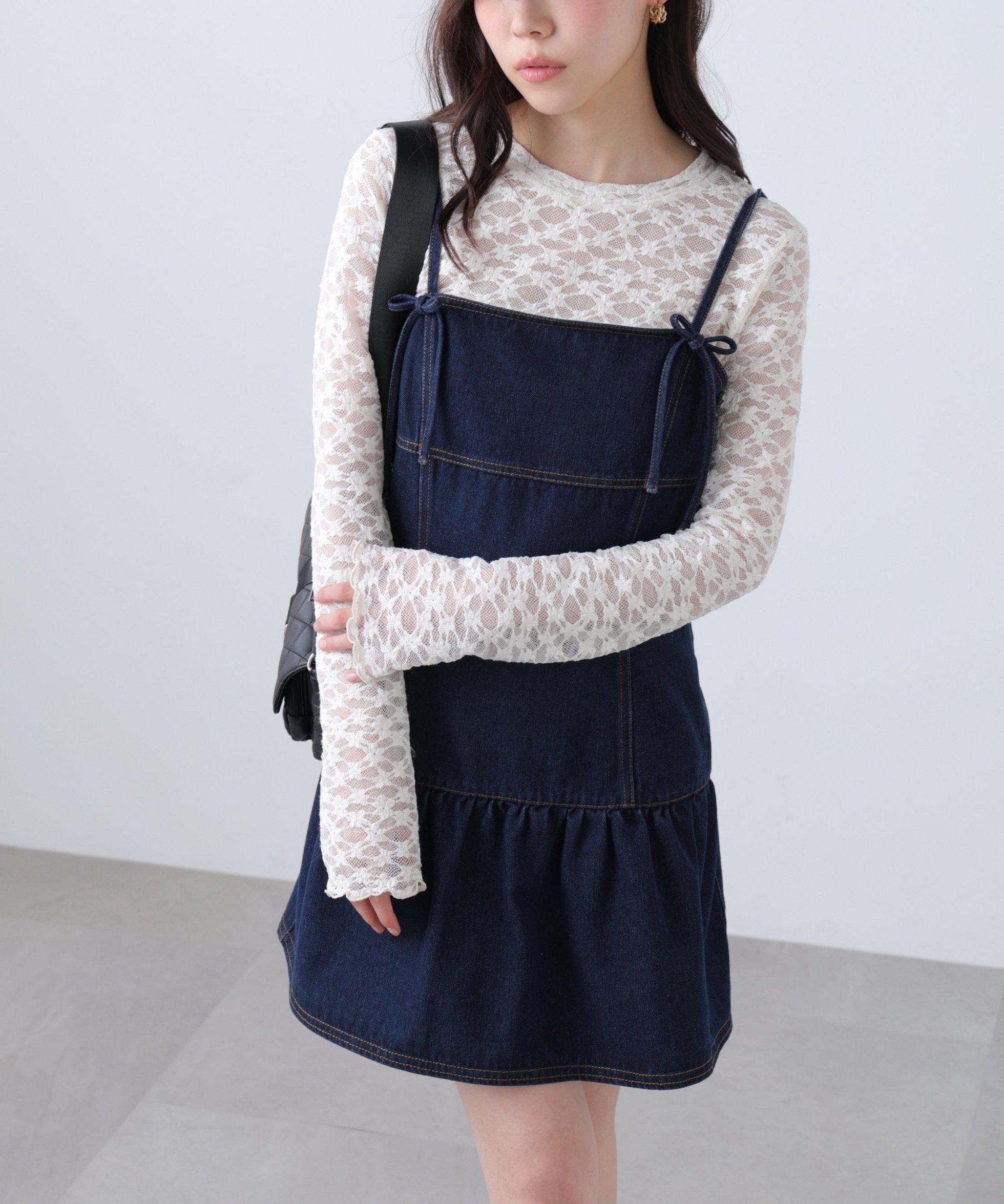 【フリーズマート/FREE'S MART】の裾フリルミニ丈キャミワンピース インテリア・キッズ・メンズ・レディースファッション・服の通販 founy(ファウニー) 　ファッション　Fashion　レディースファッション　Fashion for Women　ワンピース　Dresses　キャミソールワンピース　Camisole Dresses　おすすめ　Recommended / Our Picks　キャミワンピース　Cami Dress, Slip Dress　シェイプ　Shape, Slim Fit　チェック　Check, Plaid, Tartan　トレンド　Trend, Trending Now　フリル　Frill, Ruffle　フレア　Flare, Flared　リボン　Ribbon, Bow　今季　This Season, Current Season　ワンウォッシュ1|ID: prp329100004973604 ipo3291000000037290768