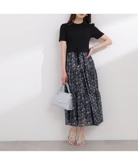 【プロポーション ボディドレッシング/PROPORTION BODY DRESSING】の半袖花柄ドッキングニットワンピース 26SS 大人の最旬トレンドファッション＆コーディネート founy(ファウニー) ファッション Fashion レディースファッション Fashion for Women ワンピース Dresses ニットワンピース Knit Dresses 2026年 2026 2026春夏・S/S Spring/Summer 2026 SS26 おすすめ Recommended / Our Picks シアー Sheer, See-Through フェミニン Feminine, Girly 半袖 Short Sleeve, Half Sleeve |ID:prp329100004973631