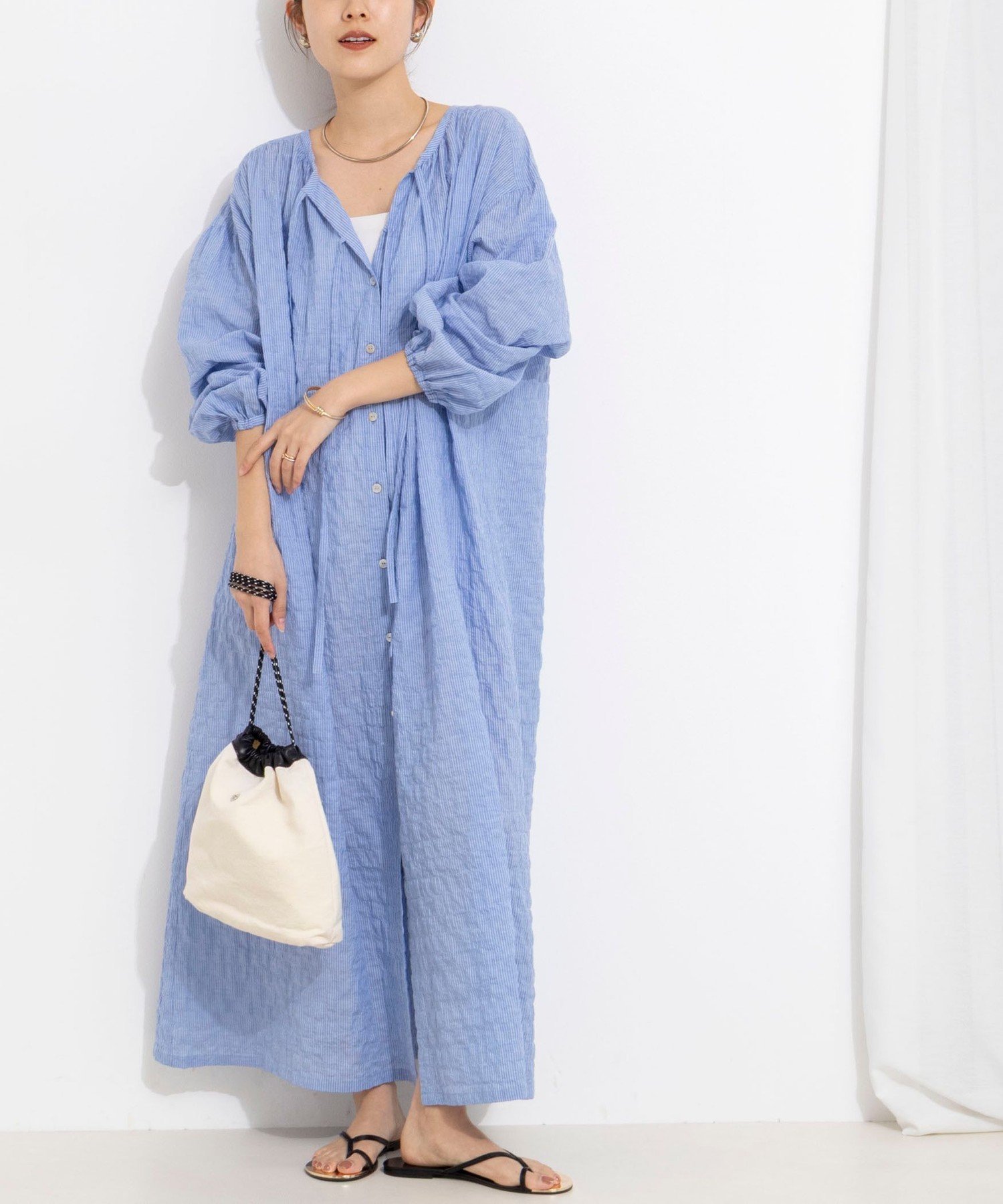 【ノーリーズ/NOLLEY'S】のウォッシャブルシャーリングストライプ2WAYギャザーワンピース 大人の最旬トレンドファッション＆コーディネート founy(ファウニー) 　ファッション　Fashion　レディースファッション　Fashion for Women　ワンピース　Dresses　春　Spring　秋　Autumn　ギャザー　Gathered, Ruffled　シャーリング　Shirring, Ruched　フロント　Front, Front Design　リボン　Ribbon, Bow　ロング　Long, Long-Length　おすすめ　Recommended / Our Picks　2026年　2026　2026春夏・S/S　Spring/Summer 2026 SS26　 other-1|ID: prp329100004973646 ipo3291000000037290927