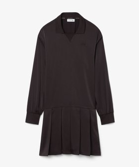 【ラコステ/LACOSTE】のプリーツサテンポロドレス 大人の最旬トレンドファッション＆コーディネート founy(ファウニー) ファッション Fashion レディースファッション Fashion for Women ワンピース Dresses フォーマル・パーティードレス・結婚式用ドレス Elegant & Casual Dresses エレガント 上品 Elegant サテン Satin, Glossy Fabric ドレス Dress, One-Piece プリーツ Pleats, Pleated |ID:prp329100004973687