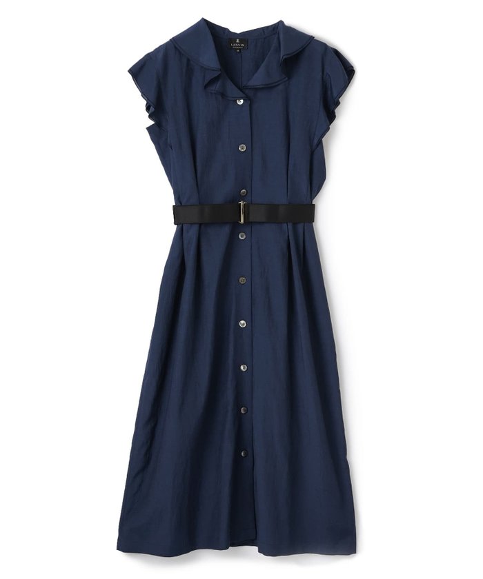 【ランバンコレクション/LANVIN COLLECTION】のフリルスリーブワッシャーワンピース インテリア・キッズ・メンズ・レディースファッション・服の通販 founy(ファウニー) https://founy.com/ ファッション Fashion レディースファッション Fashion for Women ワンピース Dresses エレガント 上品 Elegant フリル Frill, Ruffle ワッシャー Washer, Crinkled Finish |ID: prp329100004973719 ipo3291000000037291212