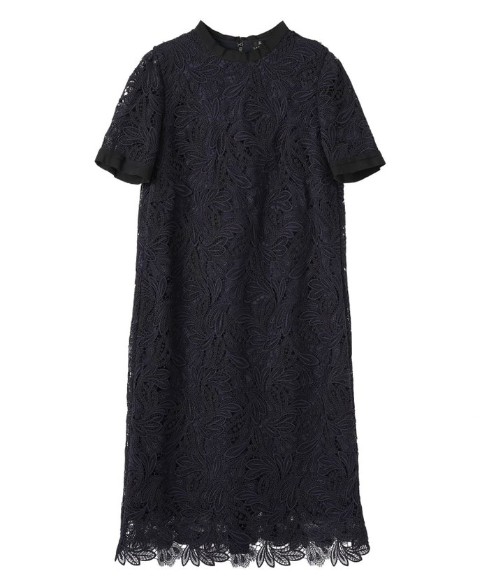 【ランバンコレクション/LANVIN COLLECTION】のエンブロイダリーフェザーレースワンピース インテリア・キッズ・メンズ・レディースファッション・服の通販 founy(ファウニー) https://founy.com/ ファッション Fashion レディースファッション Fashion for Women ワンピース Dresses モチーフ Motif, Design Theme レース Lace, Lace Fabric 半袖 Short Sleeve, Half Sleeve |ID: prp329100004973731 ipo3291000000037291260
