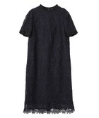 【ランバンコレクション/LANVIN COLLECTION】のエンブロイダリーフェザーレースワンピース ネイビー|ID: prp329100004973731 ipo3291000000037291261