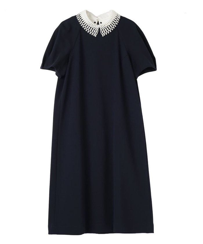 【ランバンコレクション/LANVIN COLLECTION】のラグランスリーブ刺繍襟ワンピース インテリア・キッズ・メンズ・レディースファッション・服の通販 founy(ファウニー) https://founy.com/ ファッション Fashion レディースファッション Fashion for Women ワンピース Dresses スリーブ Sleeve, Long Sleeve / Short Sleeve フォルム Silhouette, Form |ID: prp329100004973734 ipo3291000000037291271