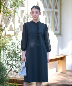 【キャラオクルス/CARA OCRUZ】の洗える 前立フリルワンピース【セレモニー】 大人の最旬トレンドファッション＆コーディネート founy(ファウニー) ファッション Fashion レディースファッション Fashion for Women ワンピース Dresses ウォッシャブル Machine Washable シンプル Simple, Minimal セレモニー Ceremony フリル Frill, Ruffle フレア Flare, Flared フロント Front, Front Design ポケット Pocket, Pocket Detail エレガント 上品 Elegant 春 Spring 洗える Machine Washable |ID:prp329100004973772
