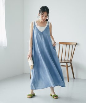 【ラブティックボンボン/La boutique BonBon】の【今すぐお届け!・程よいリラクシー】シアーデニムキャミワンピース 大人の最旬トレンドファッション＆コーディネート founy(ファウニー) ファッション Fashion レディースファッション Fashion for Women ワンピース Dresses キャミソールワンピース Camisole Dresses インナー Innerwear 春 Spring カットソー Cut and Sewn Top キャミソール Camisole, Spaghetti Strap Top コンパクト Compact, Small Size タンク Tank Top, Sleeveless Top デコルテ Décolleté, Neckline フェミニン Feminine, Girly フレア Flare, Flared ペチコート Petticoat, Underskirt ポケット Pocket, Pocket Detail ラップ Wrap, Wrap Design リブニット Rib Knit, Ribbed Knit リボン Ribbon, Bow ロング Long, Long-Length おすすめ Recommended / Our Picks |ID:prp329100004973817