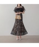 【レジャ/Leja】のフラワースパンコールチュールフレアスリーブマーメイドワンピースドレス BLACK|ID: prp329100004973823 ipo3291000000037291638