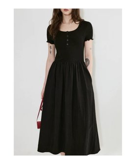 【チュクラ/chuclla】のロング丈 ヘンリーネック ドッキングワンピース FX25L002 大人の最旬トレンドファッション＆コーディネート founy(ファウニー) ファッション Fashion レディースファッション Fashion for Women ワンピース Dresses アクセサリー Fashion Accessories エレガント 上品 Elegant ギャザー Gathered, Ruffled シンプル Simple, Minimal ドッキング Docking, Mixed Material ポケット Pocket, Pocket Detail リップ Lip, Lip Motif ロング Long, Long-Length 旅行 Travel |ID:prp329100004973869