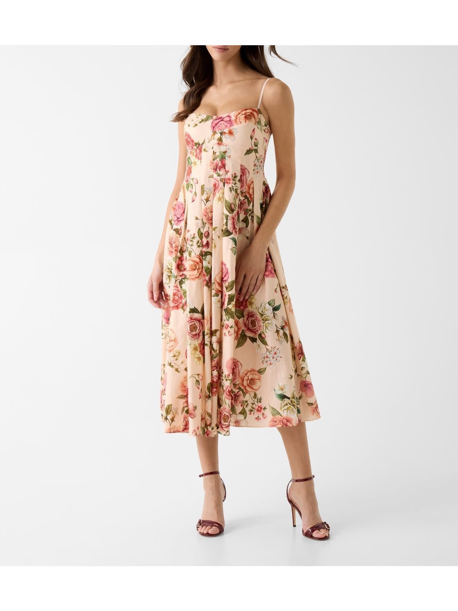 【ゲス/GUESS】のGUESS/SL Bria Linen Dress インテリア・キッズ・メンズ・レディースファッション・服の通販 founy(ファウニー) 　ファッション　Fashion　レディースファッション　Fashion for Women　ワンピース　Dresses　フォーマル・パーティードレス・結婚式用ドレス　Elegant & Casual Dresses　エレガント 上品　Elegant　テクスチャー　Texture, Textured Fabric　フォルム　Silhouette, Form　フラワー　Flower, Floral　プリント　Print, Printed Pattern　リネン　Linen, Linen Fabric　夏　Summer　春　Spring　S/S・春夏　SS, Spring/Summer, Warm Season　ベージュ|ID: prp329100004973902 ipo3291000000037291936