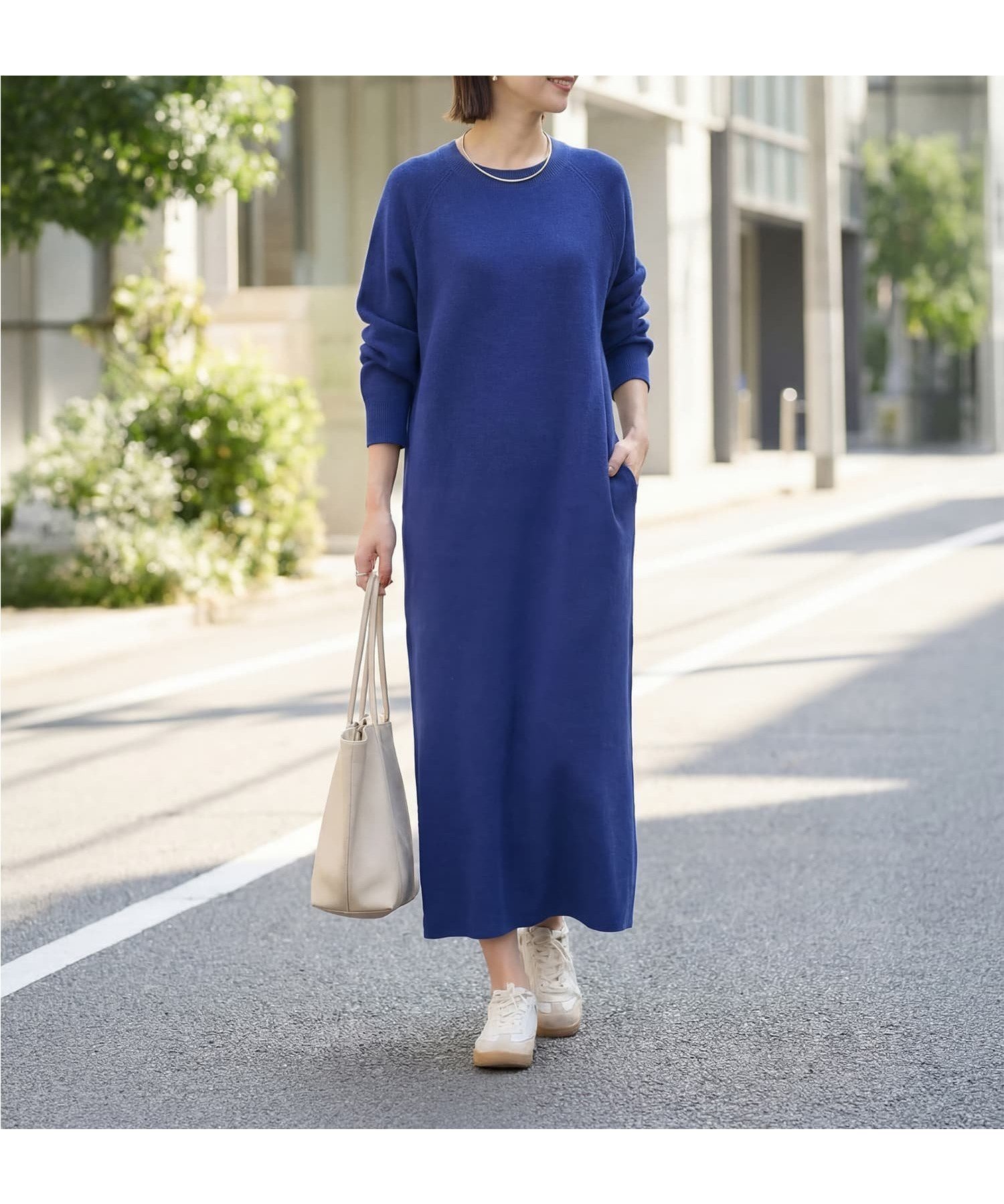 【スタイルデリ/STYLE DELI】のサーマル編みラグラン袖ワンピース 大人の最旬トレンドファッション＆コーディネート founy(ファウニー) 　ファッション　Fashion　レディースファッション　Fashion for Women　ワンピース　Dresses　イエロー　Yellow　春　Spring　カットソー　Cut and Sewn Top　シンプル　Simple, Minimal　ジャケット　Jacket, Outerwear　スニーカー　Sneakers, Trainers　スリット　Slit, Slit Detail　定番　Standard, Basic Item　長袖　Long Sleeve, Full Sleeve　バランス　Balance, Style Balance　ブルゾン　Blouson, Bomber Jacket　ポケット　Pocket, Pocket Detail　S/S・春夏　SS, Spring/Summer, Warm Season　夏　Summer　エレガント 上品　Elegant　 other-1|ID: prp329100004973923 ipo3291000000037292010