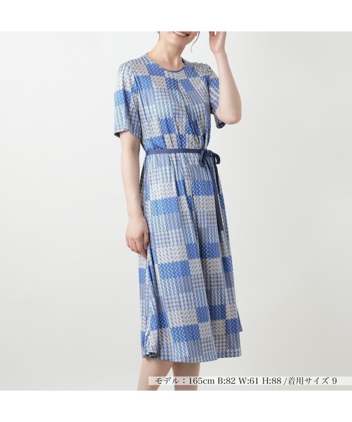 【レリアン/LEILIAN】の幾何学柄フレアワンピース【ROCHAS Premiere】 インテリア・キッズ・メンズ・レディースファッション・服の通販 founy(ファウニー) https://founy.com/ ファッション Fashion レディースファッション Fashion for Women ワンピース Dresses アンダー Underwear Essentials ウォッシャブル Machine Washable フレア Flare, Flared ポケット Pocket, Pocket Detail モダン Modern, Contemporary リボン Ribbon, Bow エレガント 上品 Elegant |ID: prp329100004973950 ipo3291000000037292092