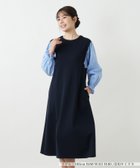 【レリアン/LEILIAN】の洗えるレイヤード風ワンピース【25年9月カタログ】 ネイビー|ID: prp329100004973953 ipo3291000000037292102