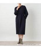 【レリアン/LEILIAN】の洗えるダンボールニット袖異素材MIXワンピース【25年10月カタログ】 ネイビー|ID: prp329100004973954 ipo3291000000037292105