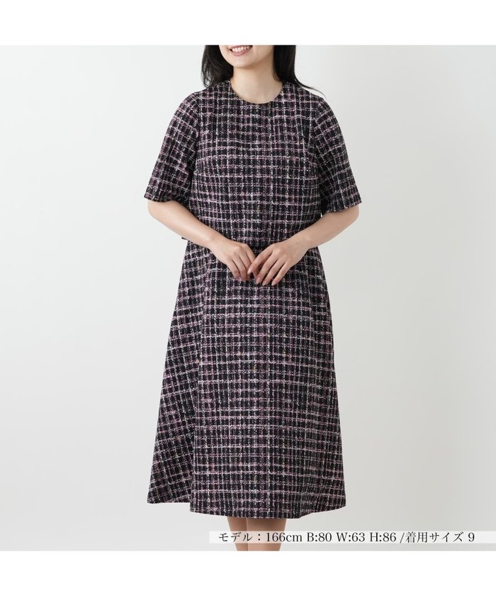 【レリアン/LEILIAN】のツイード風フレアワンピース インテリア・キッズ・メンズ・レディースファッション・服の通販 founy(ファウニー) https://founy.com/ ファッション Fashion レディースファッション Fashion for Women ワンピース Dresses ウォッシャブル Machine Washable クラシカル Classical, Vintage-Inspired ツイード Twill, Twill Weave フィット Fit, Slim Fit フレア Flare, Flared ポケット Pocket, Pocket Detail 秋 Autumn |ID: prp329100004973956 ipo3291000000037292109