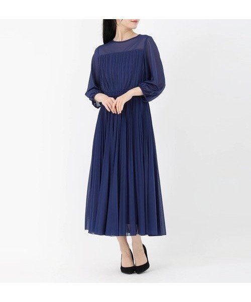 【ストロベリーフィールズ/STRAWBERRY FIELDS】のプリーツドレス インテリア・キッズ・メンズ・レディースファッション・服の通販 founy(ファウニー) 　ファッション　Fashion　レディースファッション　Fashion for Women　ワンピース　Dresses　フォーマル・パーティードレス・結婚式用ドレス　Elegant & Casual Dresses　ドレス　Dress, One-Piece　プリーツ　Pleats, Pleated　ブルー|ID: prp329100004973997 ipo3291000000037292235