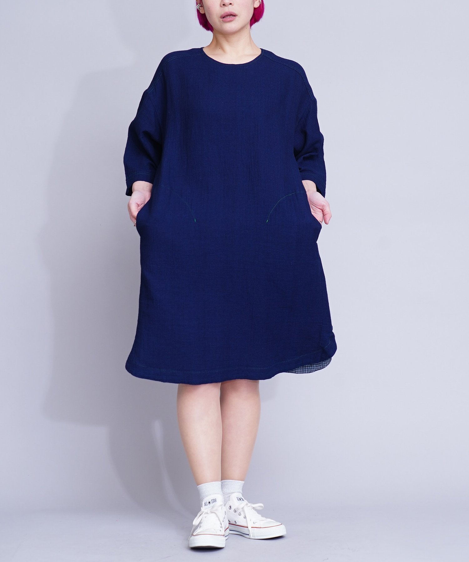 【ミーテ/miite】のデニムガーゼチュニックワンピース インテリア・キッズ・メンズ・レディースファッション・服の通販 founy(ファウニー) 　ファッション　Fashion　レディースファッション　Fashion for Women　ワンピース　Dresses　チュニック　Tunic Tops & Dresses　イタリア　Italy　春　Spring　チュニック　Tunic, Long Top　デニム　Denim, Jeans Material　定番　Standard, Basic Item　人気　Popular, Best Seller　ワーク　Workwear, Utility Style　S/S・春夏　SS, Spring/Summer, Warm Season　おすすめ　Recommended / Our Picks　夏　Summer　エレガント 上品　Elegant　ネイビー|ID: prp329100004974003 ipo3291000000037292258