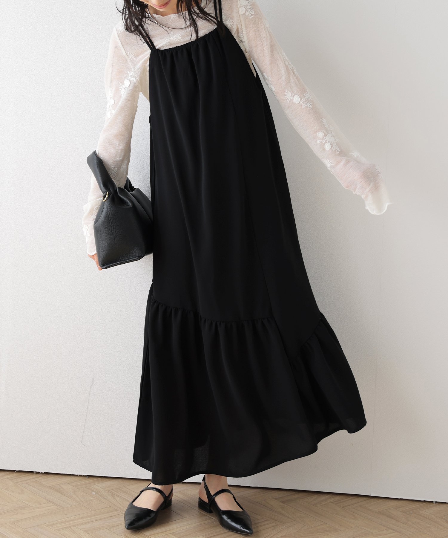 【ラジュール/Lajour】のマーメイド キャミソールワンピース インテリア・キッズ・メンズ・レディースファッション・服の通販 founy(ファウニー) 　ファッション　Fashion　レディースファッション　Fashion for Women　ワンピース　Dresses　2026年　2026　2026春夏・S/S　Spring/Summer 2026 SS26　キャミソール　Camisole, Spaghetti Strap Top　コンパクト　Compact, Small Size　ショート　Short, Short Length　バランス　Balance, Style Balance　マーメイド　Mermaid, Fishtail Silhouette　リボン　Ribbon, Bow　ブラック|ID: prp329100004974007 ipo3291000000037292269