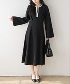 【ラジュール/Lajour】の配色キーネックロングワンピース 大人の最旬トレンドファッション＆コーディネート founy(ファウニー) ファッション Fashion レディースファッション Fashion for Women ワンピース Dresses 2026年 2026 2026春夏・S/S Spring/Summer 2026 SS26 フェミニン Feminine, Girly フレア Flare, Flared ロング Long, Long-Length エレガント 上品 Elegant thumbnail ブラック|ID: prp329100004974016 ipo3291000000037292301