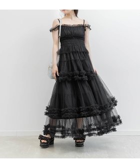 【ランダ/RANDA】のチュールフリルキャミワンピース 大人の最旬トレンドファッション＆コーディネート founy(ファウニー) ファッション Fashion レディースファッション Fashion for Women ワンピース Dresses キャミソールワンピース Camisole Dresses おすすめ Recommended / Our Picks アクセサリー Fashion Accessories ギャザー Gathered, Ruffled コンパクト Compact, Small Size シャーリング Shirring, Ruched シンプル Simple, Minimal フェミニン Feminine, Girly フリル Frill, Ruffle |ID:prp329100004974026