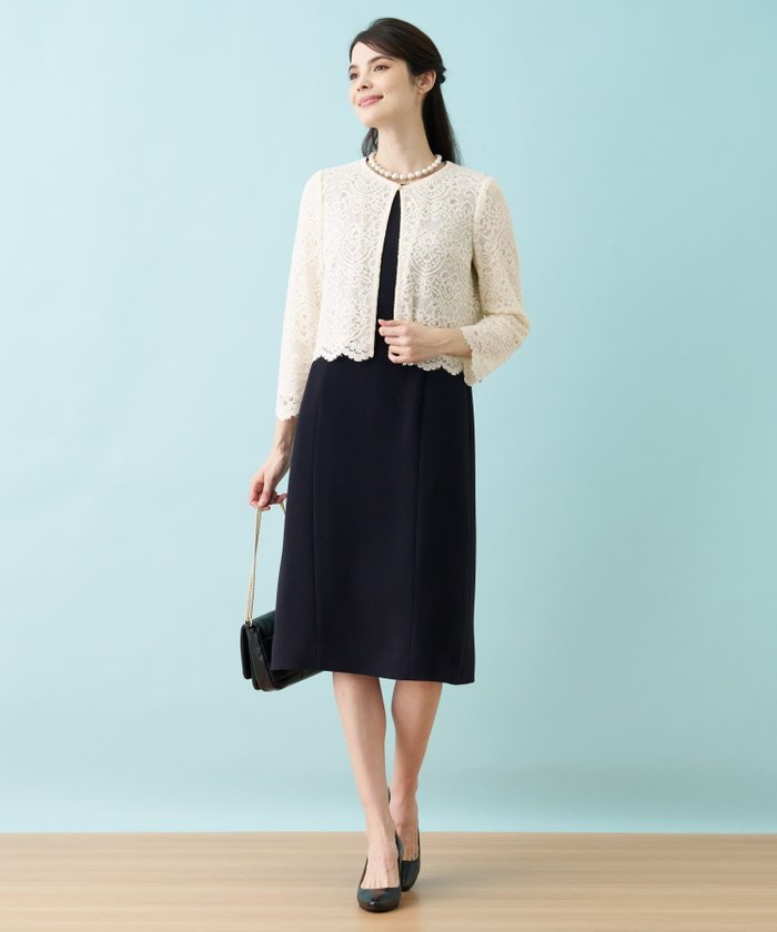 【レリアン/LEILIAN】の【セレモニー】ドッキングワンピース インテリア・キッズ・メンズ・レディースファッション・服の通販 founy(ファウニー) https://founy.com/ ファッション Fashion レディースファッション Fashion for Women ワンピース Dresses エレガント 上品 Elegant カーディガン Cardigan, Knitwear ストレッチ Stretch, Stretchy Fabric セレモニー Ceremony ドッキング Docking, Mixed Material パール Pearl, Pearl Accent ポケット Pocket, Pocket Detail レース Lace, Lace Fabric 夏 Summer |ID: prp329100004974029 ipo3291000000037292346