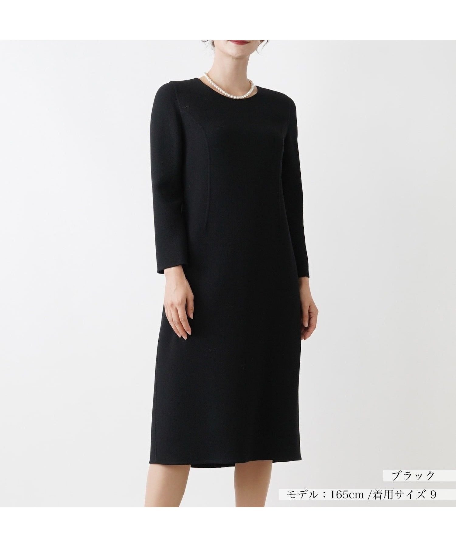 【レリアン/LEILIAN】のサックワンピース インテリア・キッズ・メンズ・レディースファッション・服の通販 founy(ファウニー) 　ファッション　Fashion　レディースファッション　Fashion for Women　ワンピース　Dresses　パターン　Pattern, Design Print　ポケット　Pocket, Pocket Detail　エレガント 上品　Elegant　秋　Autumn　ブラック|ID: prp329100004974036 ipo3291000000037292365